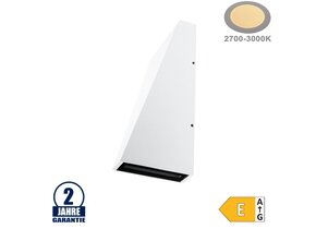 6W LED Wandleuchte Trapez Up and Down Weiß IP54 Warmweiß