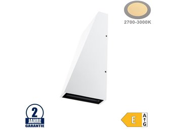 6W LED Wandleuchte Trapez Up and Down Weiß IP54 Warmweiß