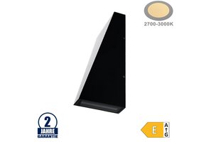 6W LED Wandleuchte Trapez Up and Down Schwarz IP54 Warmweiß