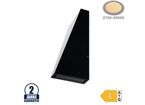 6W LED Wandleuchte Trapez Up and Down Schwarz IP54 Warmweiß