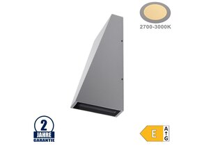 6W LED Wandleuchte Trapez Up and Down Grau IP54 Warmweiß