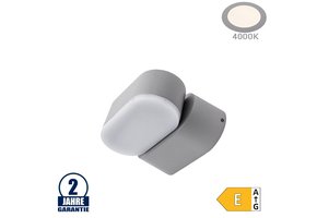 6W LED Wandleuchte Schwenkbar 1-fach Grau IP54 Neutralweiß