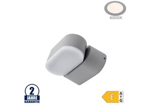6W LED Wandleuchte Schwenkbar 1-fach Grau IP54 Neutralweiß