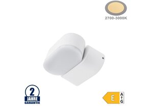 6W LED Wandleuchte Schwenkbar 1-fach Weiß IP54 Warmweiß