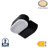 6W LED Wandleuchte Schwenkbar 1-fach Schwarz IP54 Warmweiß