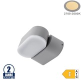6W LED Wandleuchte Schwenkbar 1-fach Grau IP54 Warmweiß
