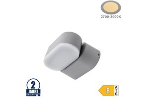 6W LED Wandleuchte Schwenkbar 1-fach Grau IP54 Warmweiß