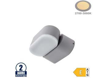 6W LED Wandleuchte Schwenkbar 1-fach Grau IP54 Warmweiß