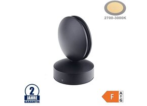 7W LED Wandleuchte für Tür/ Fensterbögen Schwarz IP54 Warmweiß