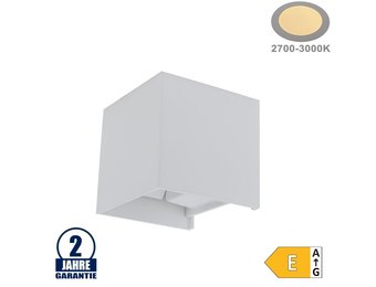12W LED Wandleuchte Würfel Up and Down Weiß IP54 Warmweiß