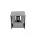 12W LED Wandleuchte Würfel Up and Down Grau IP54 Warmweiß