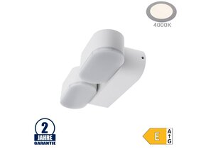 12W LED Wandleuchte Schwenkbar 2-fach Weiß IP54 Neutralweiß