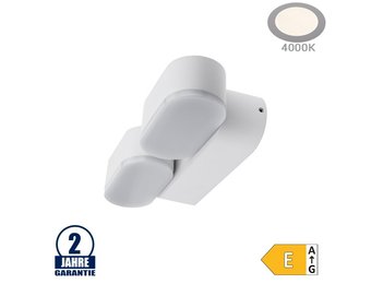 12W LED Wandleuchte Schwenkbar 2-fach Weiß IP54 Neutralweiß