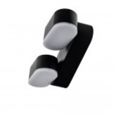 12W LED Wandleuchte Schwenkbar 2-fach Schwarz IP54 Neutralweiß