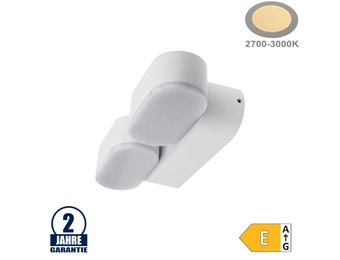 12W LED Wandleuchte Schwenkbar 2-fach Weiß IP54 Warmweiß