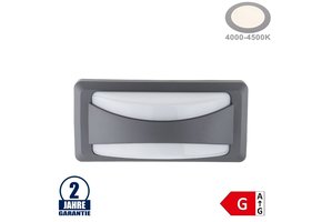 12W LED Wandleuchte Rechteck Grau IP65 Neutralweiß