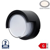 15W LED Wandleuchte Rund "Down" Schwarz IP65 Neutralweiß
