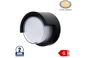 15W LED Wandleuchte Rund "Down" Schwarz IP65 Warmweiß