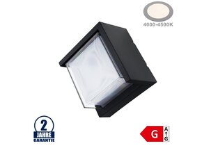 12W LED Wandleuchte Rhombus "Down" Schwarz IP65 Neutralweiß