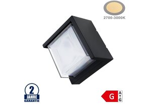15W LED Wandleuchte Rhombus "Down" Schwarz IP65 Warmweiß
