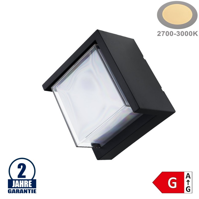15W LED Wandleuchte Rhombus "Down" Schwarz IP65 Warmweiß