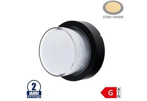 15W LED Wandleuchte Rund Schwarz IP65 Warmweiß