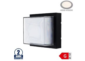 15W LED Wandleuchte Rhombus Schwarz IP65 Neutralweiß