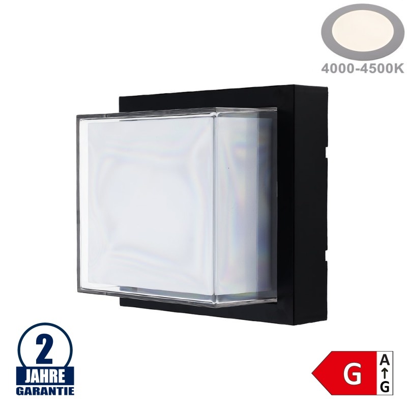 15W LED Wandleuchte Rhombus Schwarz IP65 Neutralweiß