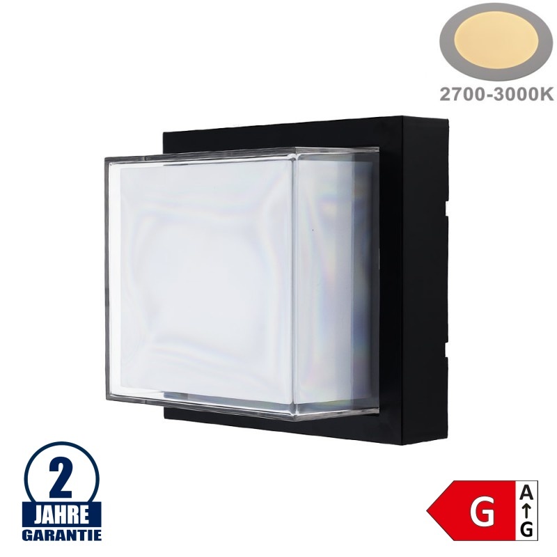 15W LED Wandleuchte Rhombus Schwarz IP65 Warmweiß