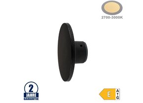 12W LED Wandleuchte Rund Schwarz IP65 Warmweiß