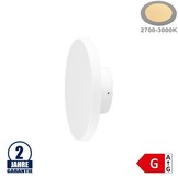 12W LED Wandleuchte Rund Weiß Aluminium IP65 Warmweiß