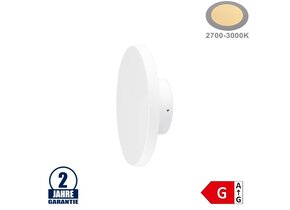 12W LED Wandleuchte Rund Weiß Aluminium IP65 Warmweiß