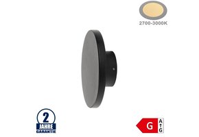 12W LED Wandleuchte Rund Schwarz Aluminium IP65 Warmweiß