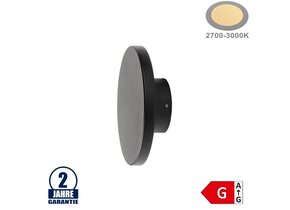 12W LED Wandleuchte Rund Schwarz Aluminium IP65 Warmweiß