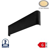 12W LED Wandlampe Schwarz Warmweiß