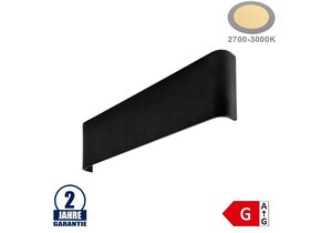 12W LED Wandlampe Schwarz Warmweiß