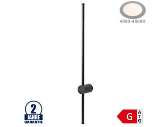 16W Wandleuchte Stabförmig Schwarz Neutralweiß