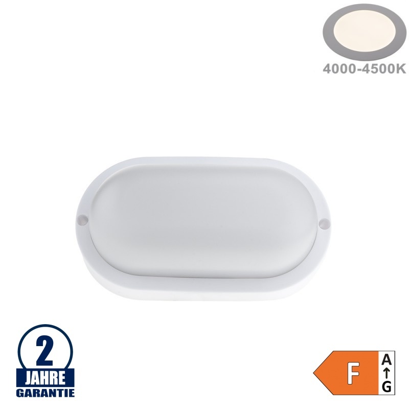 8W LED Aufbau Kellerleuchte Kunststoff Neutralweiß IP54