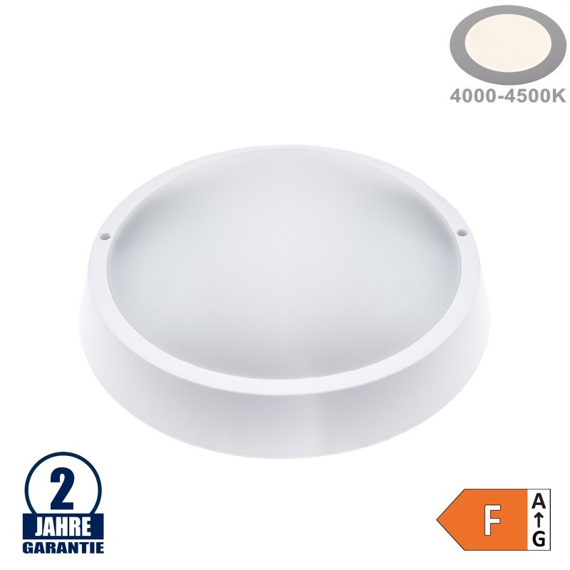 8W LED Aufbau Leuchte Kunststoff Rund Neutralweiß IP65
