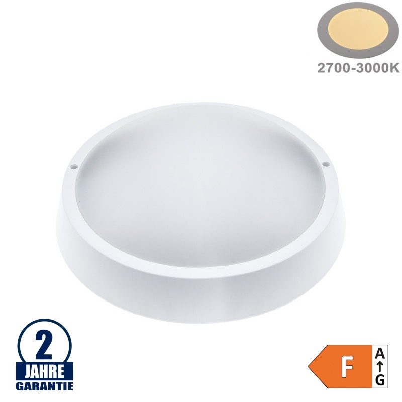 8W LED Aufbau Leuchte Kunststoff Rund Warmweiß IP65
