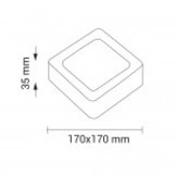 12W LED Aufbau Mini Panel Quadratisch Professional Kaltweiß