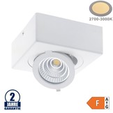 12W LED Aufbau COB Aluminium Quadratisch schwenkbar Warmweiß
