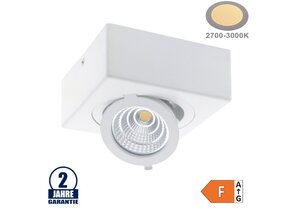 12W LED Aufbau COB Aluminium Quadratisch schwenkbar Warmweiß