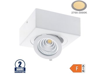 12W LED Aufbau COB Aluminium Quadratisch schwenkbar Warmweiß