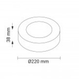 18W LED Aufbau Mini Panel Rund Kaltweiß