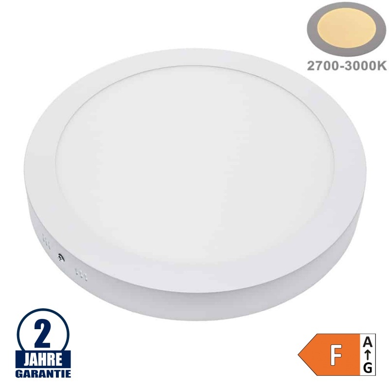 24W LED Aufbau Mini Panel Rund Warmweiß