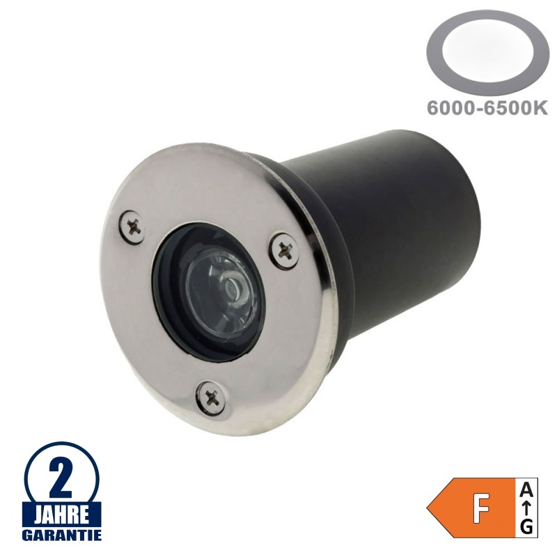 1W LED Bodenleuchte für Außenmontage 230V IP65 Kaltweiß