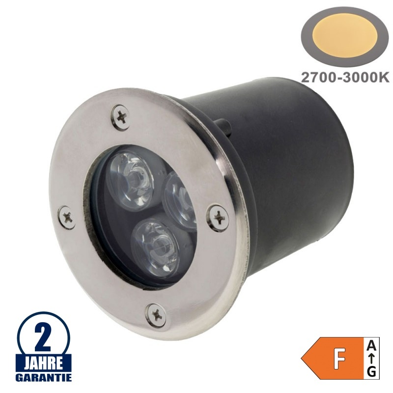 3W LED Bodenleuchte für Außenmontage 230V IP65 Warmweiß