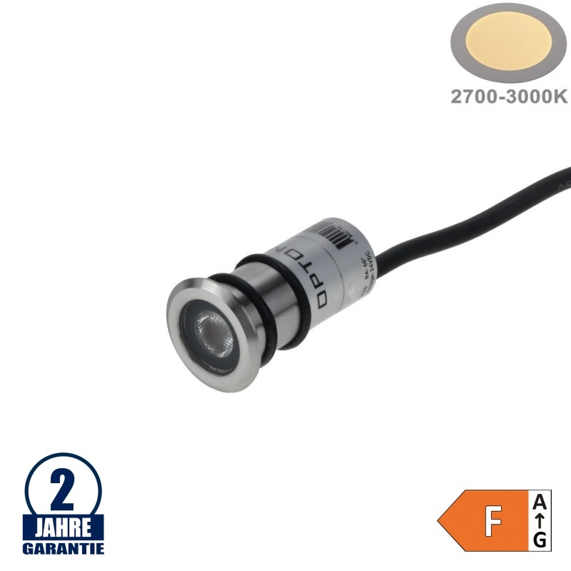 1W LED Bodenleuchte Inox 24V IP68 Warmweiß