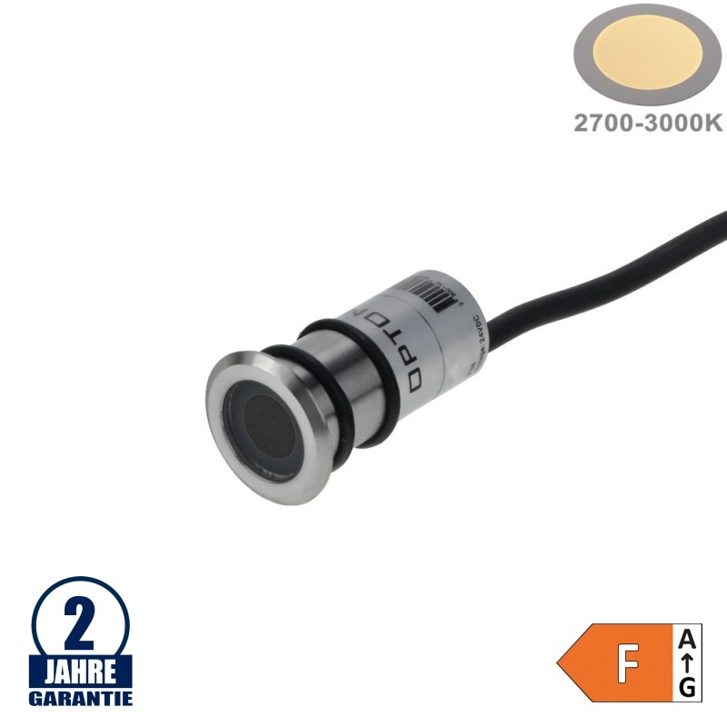 1,3W LED Bodenleuchte Inox 24V IP68 Warmweiß